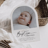 Arch Photo Baptism Invitation Kaart
