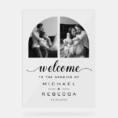 Arch Photo Black Wedding Welcome Acryl Bord (Voorkant)
