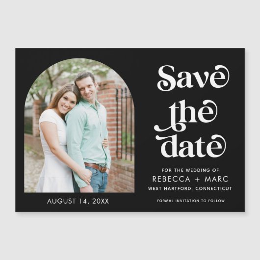 Arch Photo Black White Wedding Save the Date (Voorkant)
