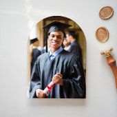 Arch Photo Blue Gold Afstuderen aangekondigd Kaart