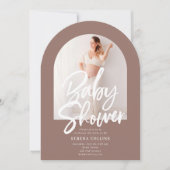 Arch Photo Brush Kalligrafie Baby shower Kaart (Voorkant)