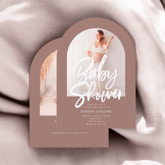 Arch Photo Brush Kalligrafie Baby shower Kaart
