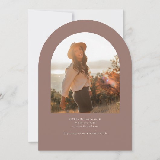 Arch Photo Brush Kalligrafie Vrijgezellenfeest Kaart (Achterkant)