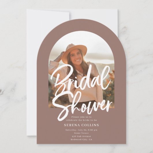 Arch Photo Brush Kalligrafie Vrijgezellenfeest Kaart (Voorkant)