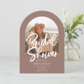 Arch Photo Brush Kalligrafie Vrijgezellenfeest Kaart (Staand voorkant)