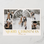 Arch Photo Collage  Ivoor Folie Feestdagenkaart (Voorkant)