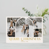 Arch Photo Collage  Ivoor Folie Feestdagenkaart (Staand Voorkant)