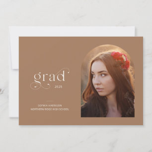 Arch Photo Earthy Brown 2025 Afstudeerfeest Kaart