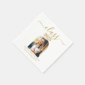 Arch Photo Elegant Gold Script Afstudeerfeest Servet (Hoek)