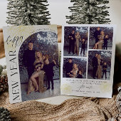 Arch Photo Fireworks Happy New Year Holiday Card Kaart