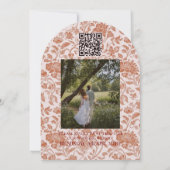 Arch Photo Floral Toile Script Save the Date Kaart (Achterkant)