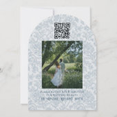 Arch Photo Floral Toile Script Save the Date Kaart (Achterkant)