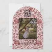Arch Photo Floral Toile Script Save the Date Kaart (Achterkant)