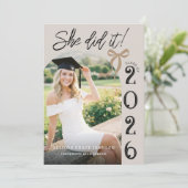 Arch Photo Graduation Party Invitation Kaart (Staand voorkant)