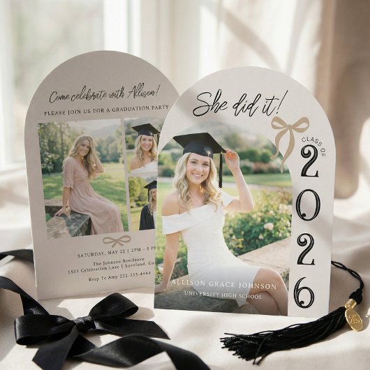 Arch Photo Graduation Party Invitation Kaart