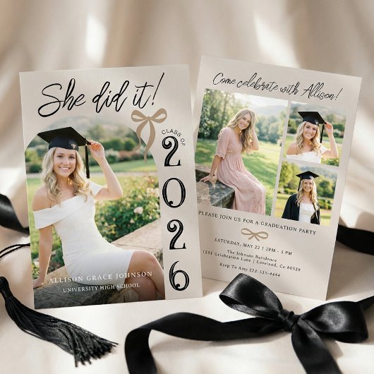 Arch Photo Graduation Party Invitation Kaart