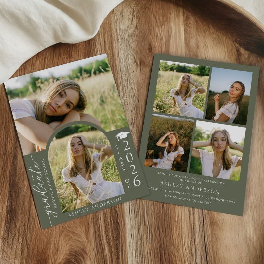 Arch Photo Graduation Party Invite Announcement Kaart