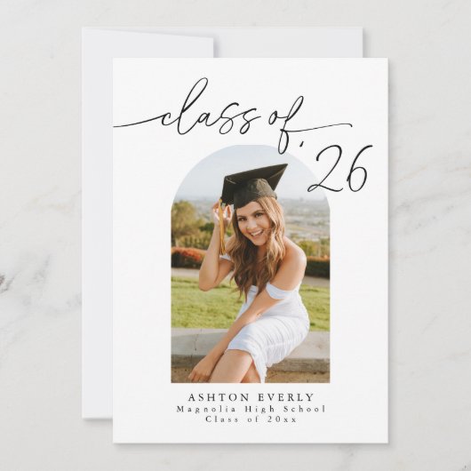 Arch Photo Graduation Party Invite Announcement  Kaart (Voorkant)