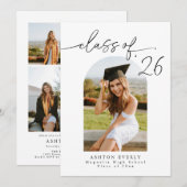 Arch Photo Graduation Party Invite Announcement  Kaart (Voorkant / Achterkant)