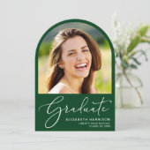 Arch Photo Green Afstuderen aangekondigd Kaart (Staand voorkant)