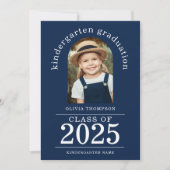 Arch Photo Kindergarten Afstuderen 2025 Navy Blue Aankondiging (Voorkant)