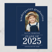 Arch Photo Kindergarten Afstuderen 2025 Navy Blue Aankondiging (Voorkant / Achterkant)