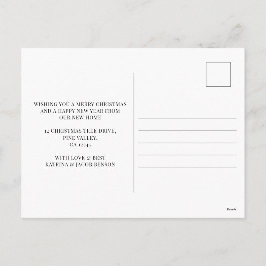 Arch Photo Merry Kerstmis New Home Forest Feestdagenkaart (Achterkant)