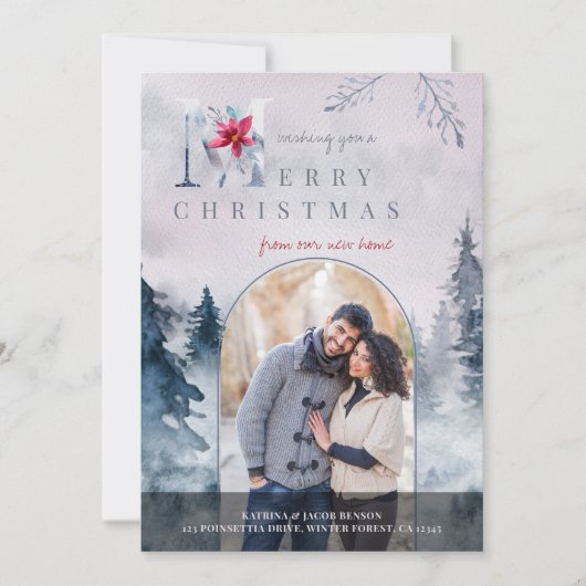 Arch Photo Merry Kerstmis van New Home Forest Aankondiging (Voorkant)