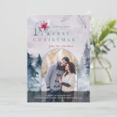 Arch Photo Merry Kerstmis van New Home Forest Aankondiging (Staand voorkant)