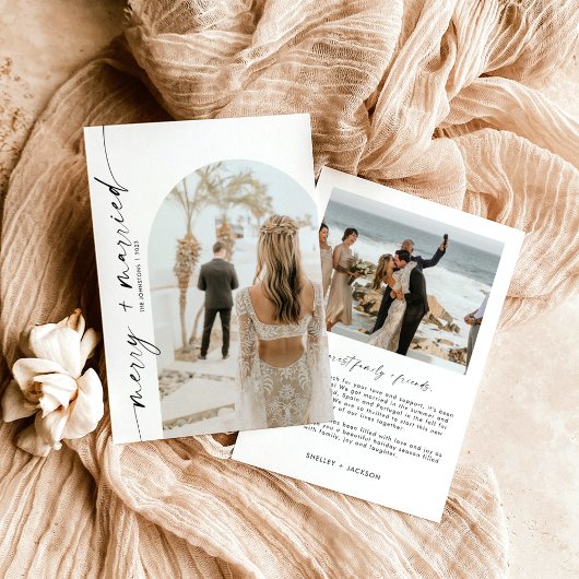 Arch Photo Merry & Married Holiday kerstKaart Kaart