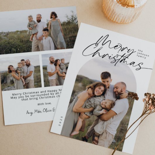 Arch Photo Minimal Modern Elegant Kerstscript Feestdagenkaart