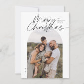 Arch Photo Minimal Modern Elegant Kerstscript Feestdagenkaart (Voorkant)