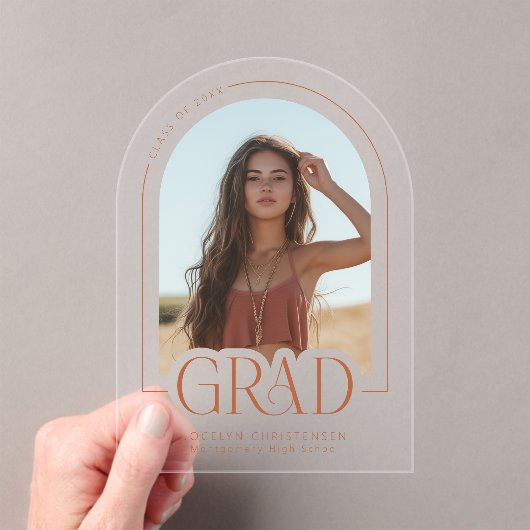 Arch Photo Modern Acryl Afstuderen Aankondiging (Insitu (Draagbaar))