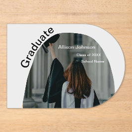 Arch Photo Modern Elegant Eenvoudig Afstuderen Par Acryl Uitnodigingen