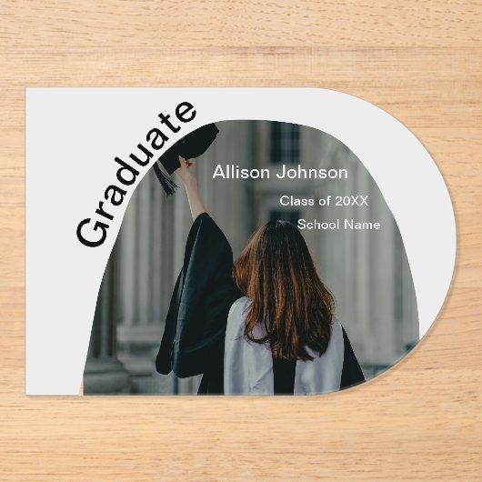 Arch Photo Modern Elegant Eenvoudig Afstuderen Par Acryl Uitnodigingen (Voorkant)