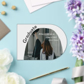 Arch Photo Modern Elegant Eenvoudig Afstuderen Par Acryl Uitnodigingen (Insitu (Huwelijk))