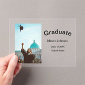 Arch Photo Modern Elegant Eenvoudig Afstuderen Par Acryl Uitnodigingen (Insitu (Draagbaar))