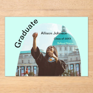 Arch Photo Modern Elegant Eenvoudig Afstuderen Par Acryl Uitnodigingen
