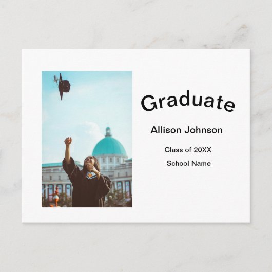 Arch Photo Modern Elegant Eenvoudig Afstuderen Par Briefkaart (Voorkant)