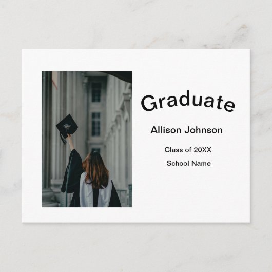 Arch Photo Modern Elegant Eenvoudig Afstuderen Par Briefkaart (Voorkant)