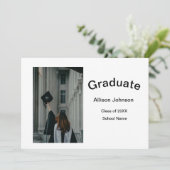 Arch Photo Modern Elegant Eenvoudig Afstuderen Par Kaart (Staand voorkant)