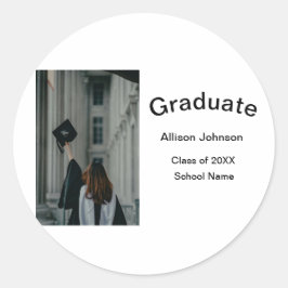 Arch Photo Modern Elegant Eenvoudig Afstuderen Par Ronde Sticker