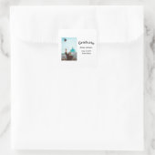 Arch Photo Modern Elegant Eenvoudig Afstuderen Par Vierkante Sticker (Tas)