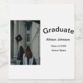 Arch Photo Modern Elegant Eenvoudig Afstuderen Par Wijn Etiket (Enkel label)