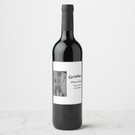 Arch Photo Modern Elegant Eenvoudig Afstuderen Par Wijn Etiket