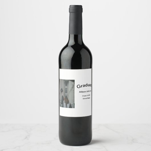 Arch Photo Modern Elegant Eenvoudig Afstuderen Par Wijn Etiket (Voorkant)