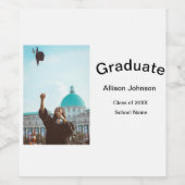 Arch Photo Modern Elegant Eenvoudig Afstuderen Par Wijn Etiket (Enkel label)