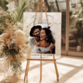 Arch Photo Modern Script Wedding Welkom Acryl Bord