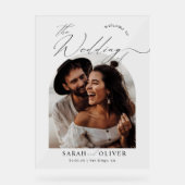 Arch Photo Modern Script Wedding Welkom Acryl Bord (Voorkant)