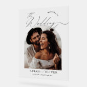 Arch Photo Modern Script Wedding Welkom Acryl Bord (Hoek)
